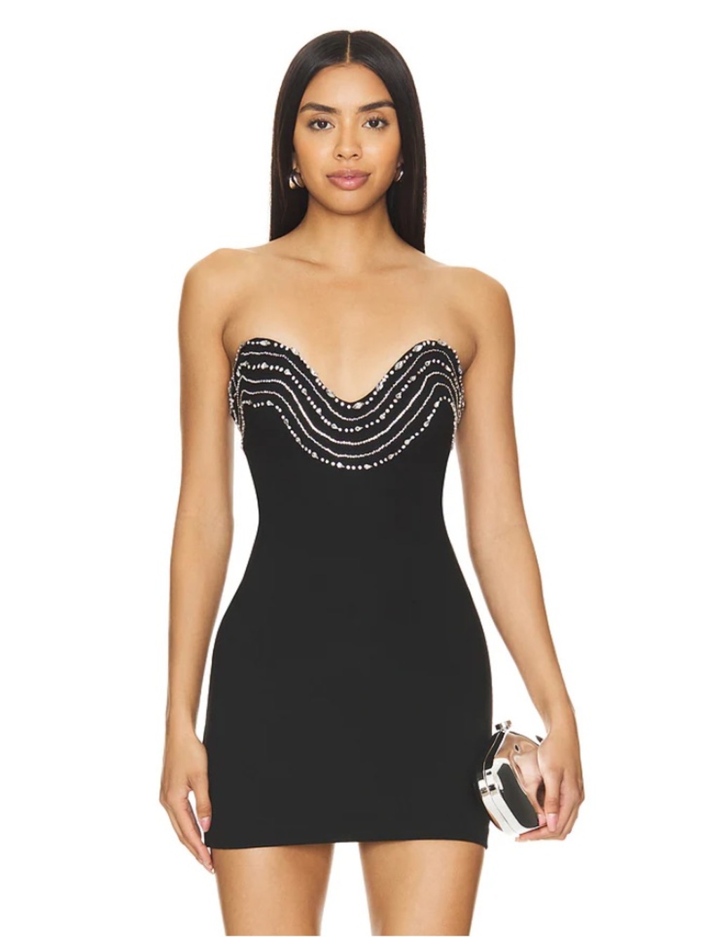 NBd Dextra Embellished Mini Dress in Black